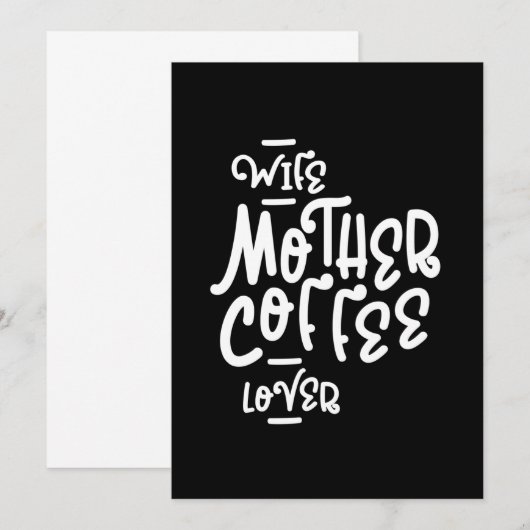 Echtgenote moeder koffie Moederdag Gift Kaart (Voorkant / Achterkant)