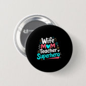 Echtgenote moeder lerares superheld moederdag fami ronde button 5,7 cm (Voorkant /achterkant)