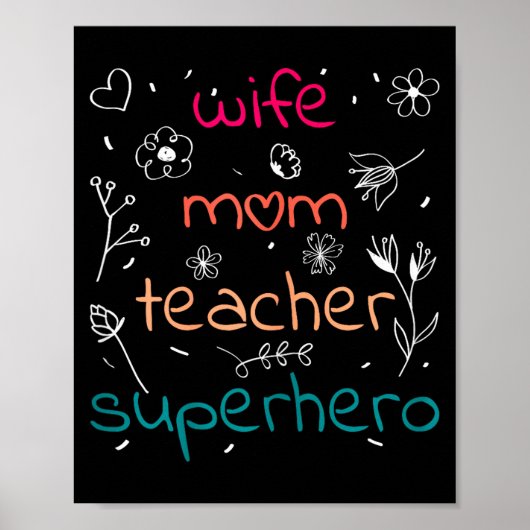 Echtgenote moeder lerares superheld moederdag onde poster (Voorkant)
