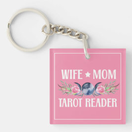 Echtgenote moeder Tarot Reader Flowers Moon Antler Sleutelhanger