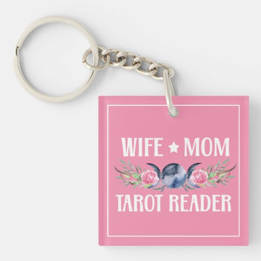 Echtgenote moeder Tarot Reader Flowers Moon Antler Sleutelhanger (Voorkant)