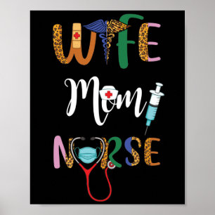 Echtgenote moeder Verpleegkundige Womens RN LPN Mo Poster