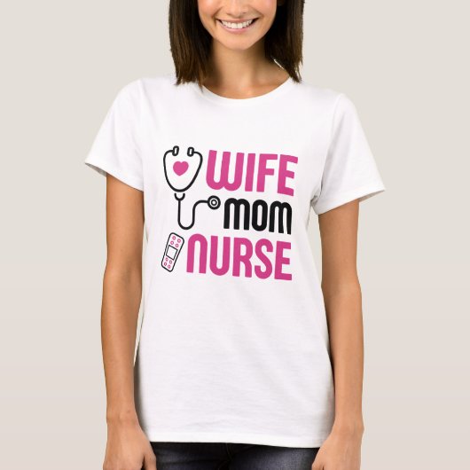 Echtgenote Moeder Verpleegster T-shirt (Voorkant)
