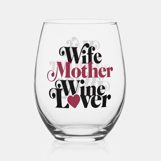 Echtgenote moeder Wine Lover Wijnglas Zonder Voet (Voorkant)
