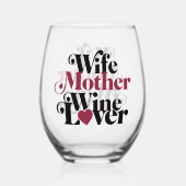 Echtgenote moeder Wine Lover Wijnglas Zonder Voet (Achterkant)