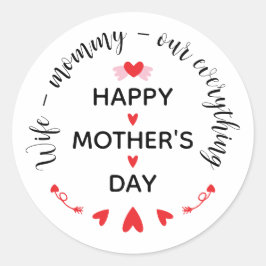 Echtgenote Moeders Onze Alles Cute Moederdag Lief Ronde Sticker