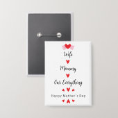 Echtgenote Moeders Onze Alles Cute Moederdag Zoet Button (Voorkant / Achterkant)