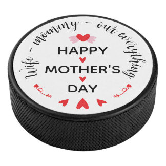 Echtgenote Moeders Onze Alles Cute Moederdag Zoet Hockey Puck