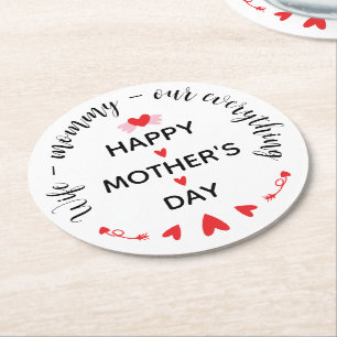 Echtgenote Moeders Onze Alles Cute Moederdag Zoet Ronde Kartonnen Onderzetter