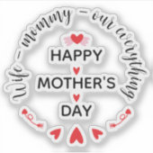 Echtgenote Moeders Onze Alles Cute Moederdag Zoet Sticker (Voorkant)
