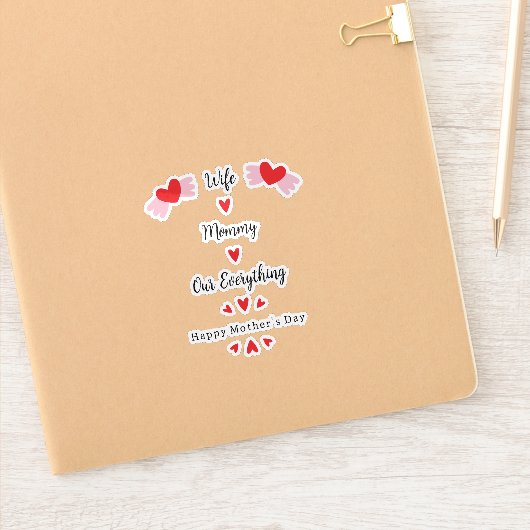Echtgenote Moeders Onze Alles Cute Moederdag Zoet Sticker (Notitieboek)