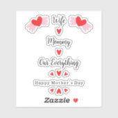 Echtgenote Moeders Onze Alles Cute Moederdag Zoet Sticker (Vel)