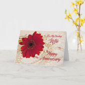 Echtgenote op huwelijkse jubileum, een madeliefje  kaart (Gele Bloem)