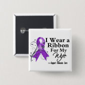 Echtgenote Paarse lint - Pancreaskanker Vierkante Button 5,1 Cm (Voorkant /achterkant)