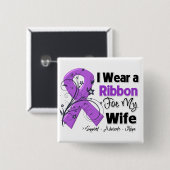 Echtgenote - Pancreatische kankerlint Vierkante Button 5,1 Cm (Voorkant /achterkant)