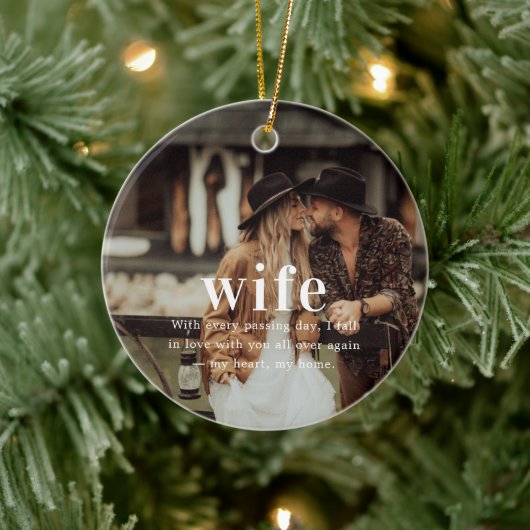 Echtgenote | Sentimenteel Foto Kerstcadeau Keramisch Ornament (Boom)