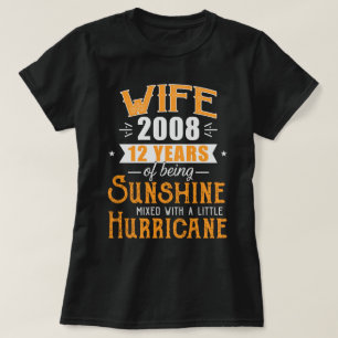 Echtgenote sinds 2008 Gift, 12 jaar huwelijk Jubil T-shirt