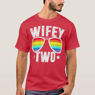Echtgenote twee Brides LGBT Lesbian Wedding Rainbo T-shirt