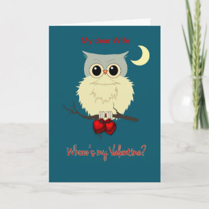 Echtgenote Valentijnsdag Cute Owl Humor Feestdagen Kaart