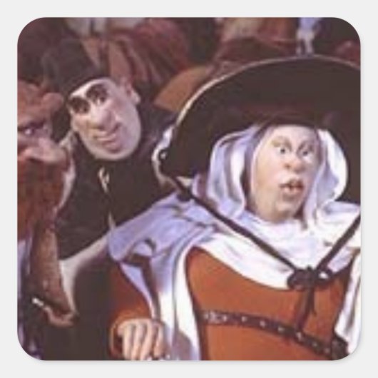 Echtgenote van Bath uit Canterbury Tales - Chaucer Vierkante Sticker (Voorkant)