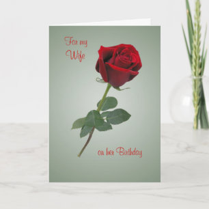 Echtgenote van Birthday Red Rose Hearts Kaart