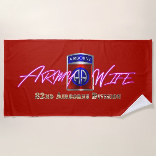 Echtgenote van de 82nd Airborne Division Strandlaken (Voorkant)