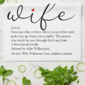 Echtgenote van de Definitie Rood Geest Zwart-wit M Theedoek (Gevouwen)