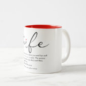 Echtgenote van de Definitie Rood Geest Zwart-wit M Tweekleurige Koffiemok (Voorkant rechts)