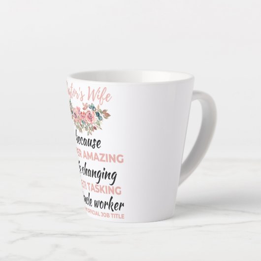 Echtgenote van de dominee omdat super geweldig lev latte mok (Rechterhoek)