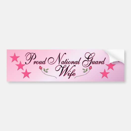 Echtgenote van de nationale roze en rode garde bumpersticker (Voorkant)
