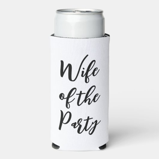 Echtgenote van de Partij Bachelorette Weekend Hen  Seltzer Blikjeskoeler (Seltzer Voorkant)