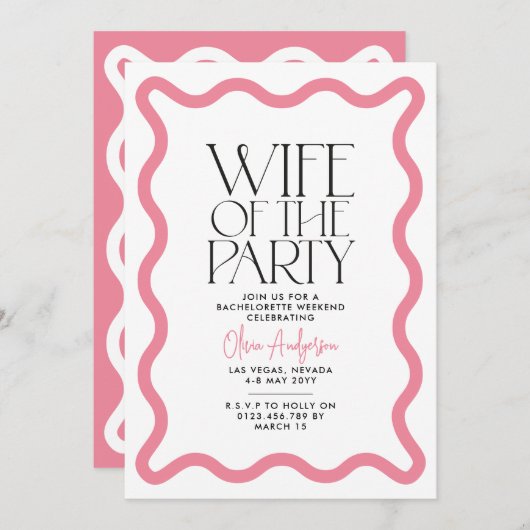 Echtgenote van de partij golvende lijn moderne bac kaart (Voorkant / Achterkant)