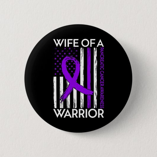 Echtgenote van een krijger alvleesklier kanker bew ronde button 5,7 cm (Voorkant)