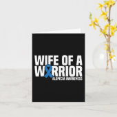 Echtgenote van een Warrior Blue Ribbon Alopecia Aw Kaart (Gele Bloem)