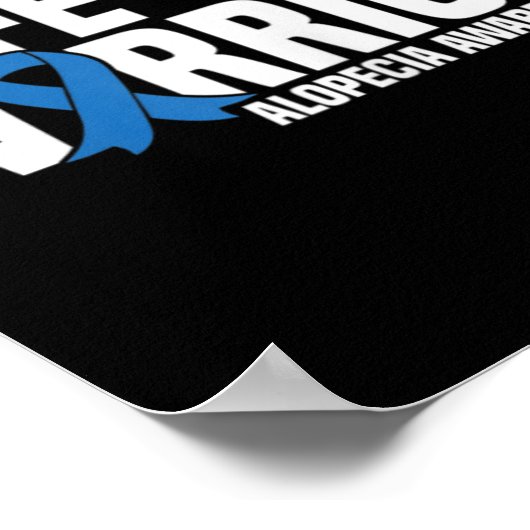 Echtgenote van een Warrior Blue Ribbon Alopecia Aw Poster (Hoek)