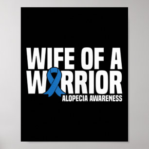 Echtgenote van een Warrior Blue Ribbon Alopecia Aw Poster