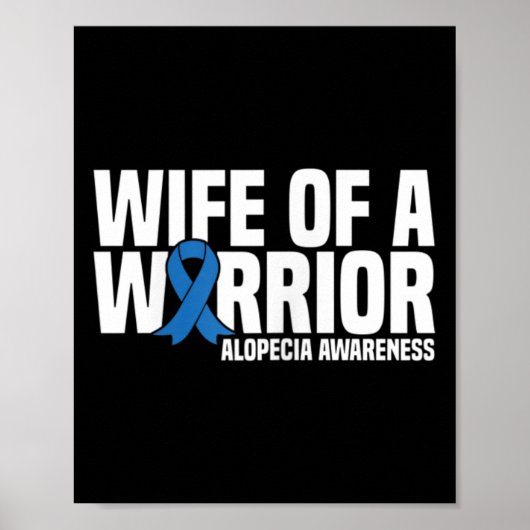 Echtgenote van een Warrior Blue Ribbon Alopecia Aw Poster (Voorkant)