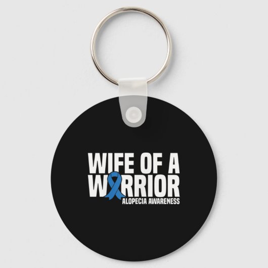 Echtgenote van een Warrior Blue Ribbon Alopecia Aw Sleutelhanger (Achterkant)