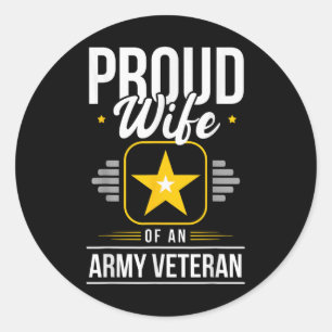 Echtgenote van het leger Veteraan Vrouw Trots Vrou Ronde Sticker