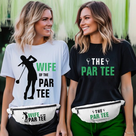Echtgenote van het Par T-shirt Green & White Bride Heuptasje