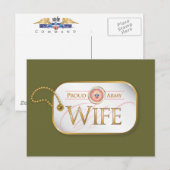 Echtgenote van het roze leger briefkaart (Voorkant / Achterkant)