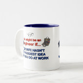 Echtgenote van ingenieur tweekleurige koffiemok (Voorkant links)