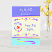 Echtgenote van je diamant 60ste verjaardag paars kaart (Gele Bloem)