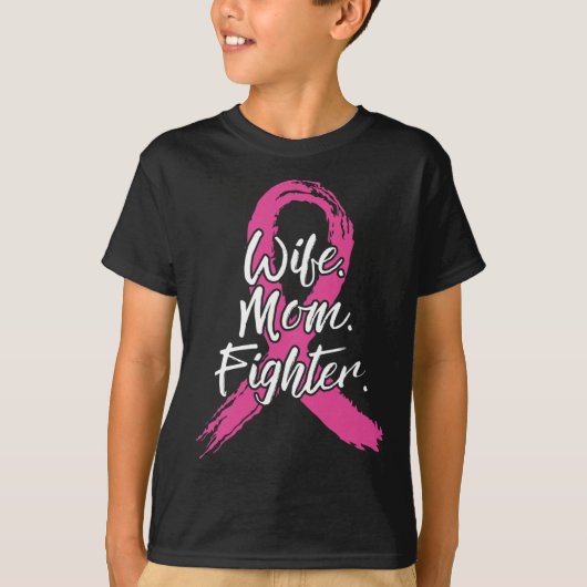 Echtgenote van mam Vogelvechter Borstkanker roze w T-shirt (Voorkant)