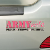 Echtgenote van militair bumpersticker (Op auto)