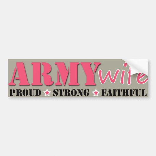Echtgenote van militair bumpersticker (Voorkant)