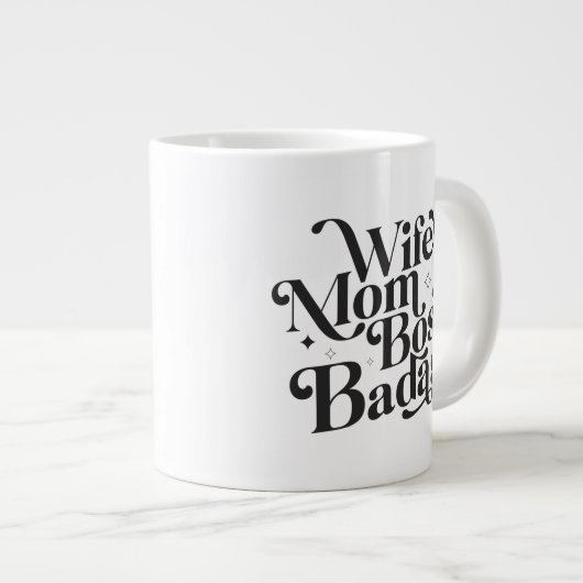 Echtgenote van moeder Boss Badass Funny Sarcastic  Grote Koffiekop (Voorkant rechts)