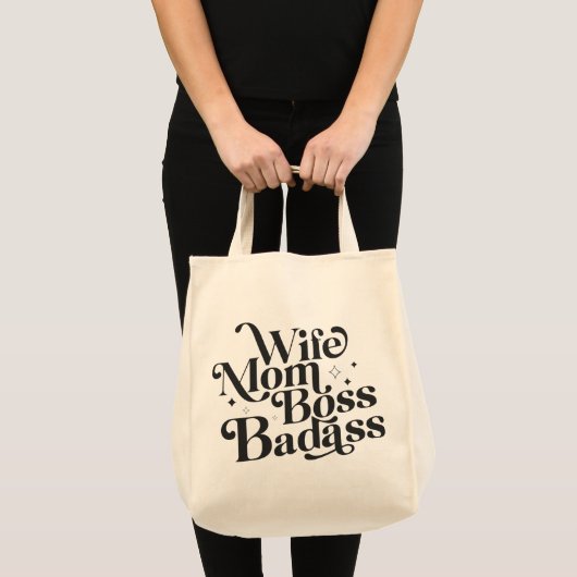 Echtgenote van moeder Boss Badass Funny Sarcastic Tote Bag (Voorkant (product))