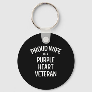 Echtgenote van Paarse Hart Veteraan Shirt Trots Mi Sleutelhanger
