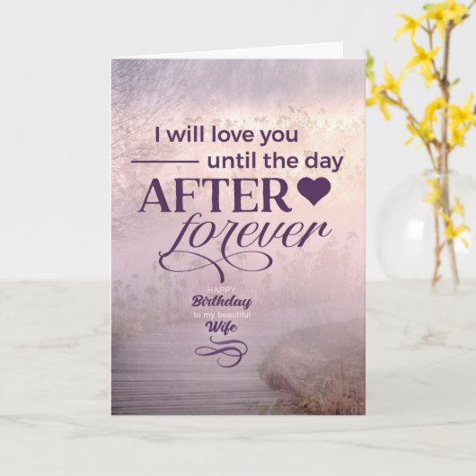 Echtgenote van Romantic Birthday Paars Foggy Kustp Kaart (Gele Bloem)